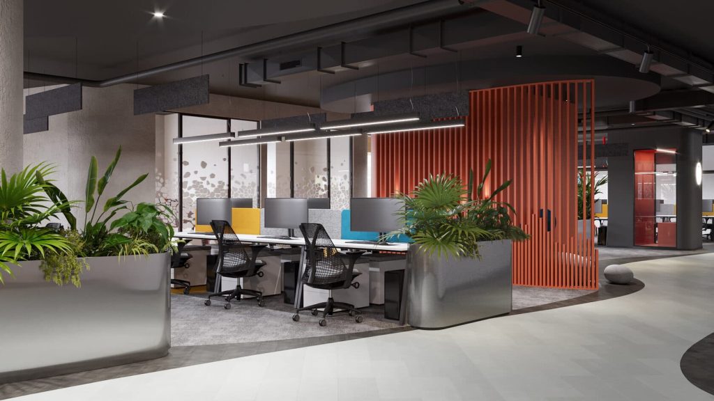 Advantages and disadvantages of open space offices.