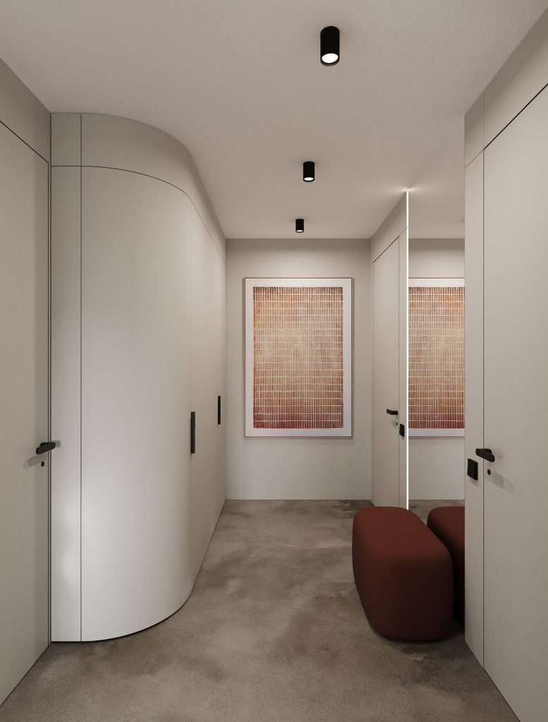 Korytarz wejściowy w mieszkaniu 510LSC – projekt wnętrz TENGO Design