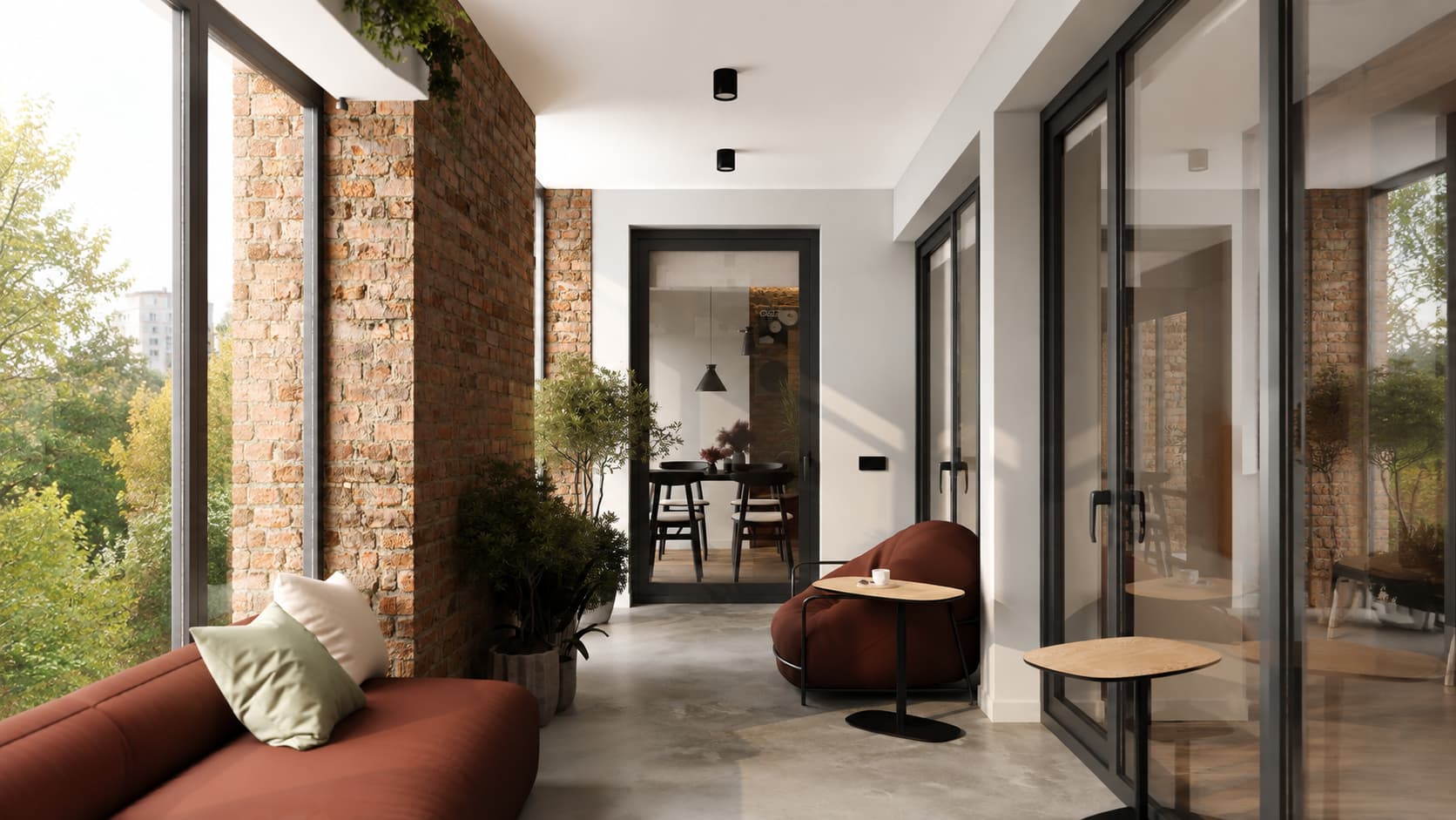 Balkon w mieszkaniu 510LSC – projekt wnętrza i aranżacji, TENGO Design