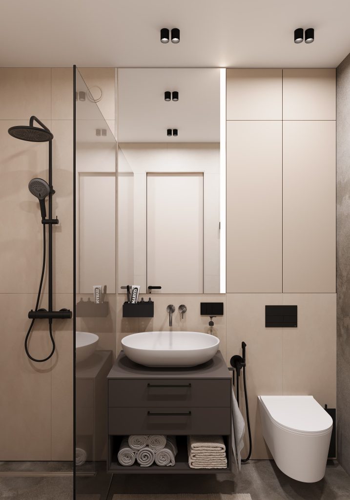 Wnętrze łazienki – apartament 510LSC, proj. TENGO Design