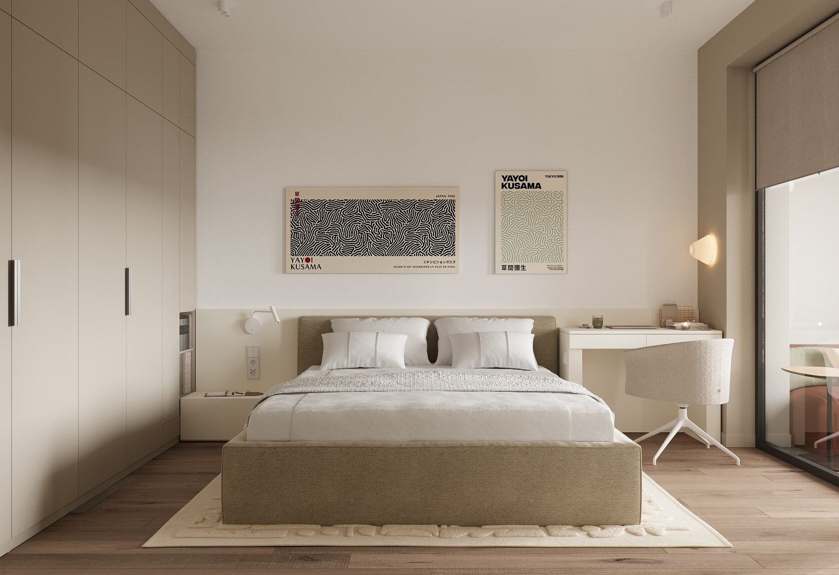 Strefa sypialna apartamentu 510LSC – projekt wnętrz TENGO Design